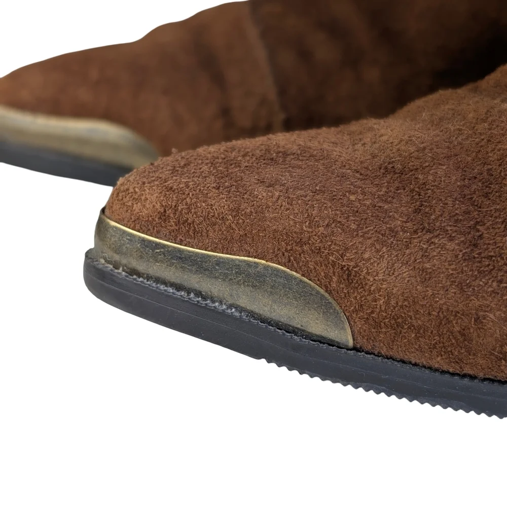 Vintage Brown Suede Western Boho Boots | Metal Toe Caps | Made In Canada | 6/6.5 - Picture 4 of 8